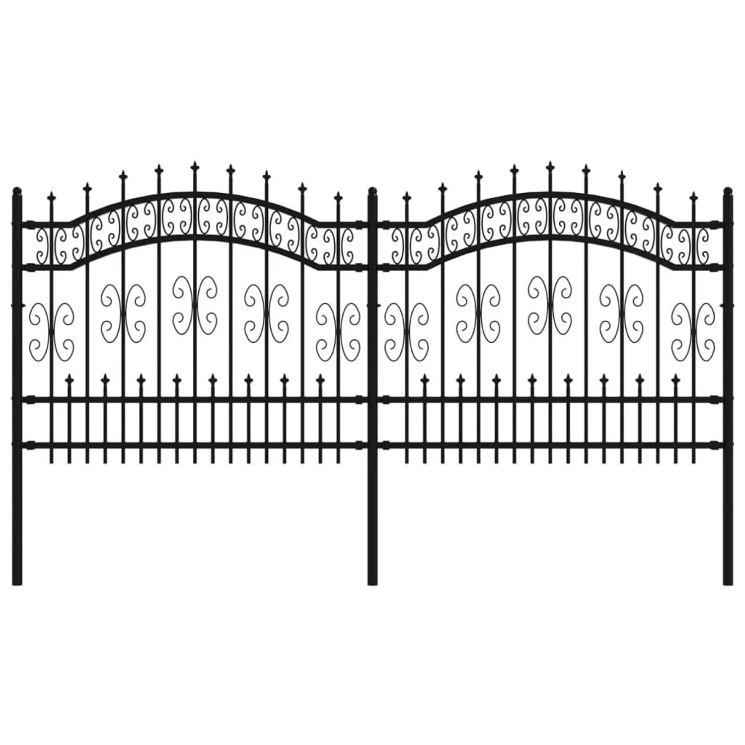 vidaXL Gartenzaun mit Speerspitze Schwarz 240 x 100 cm Pulverbeschichteter günstig online kaufen