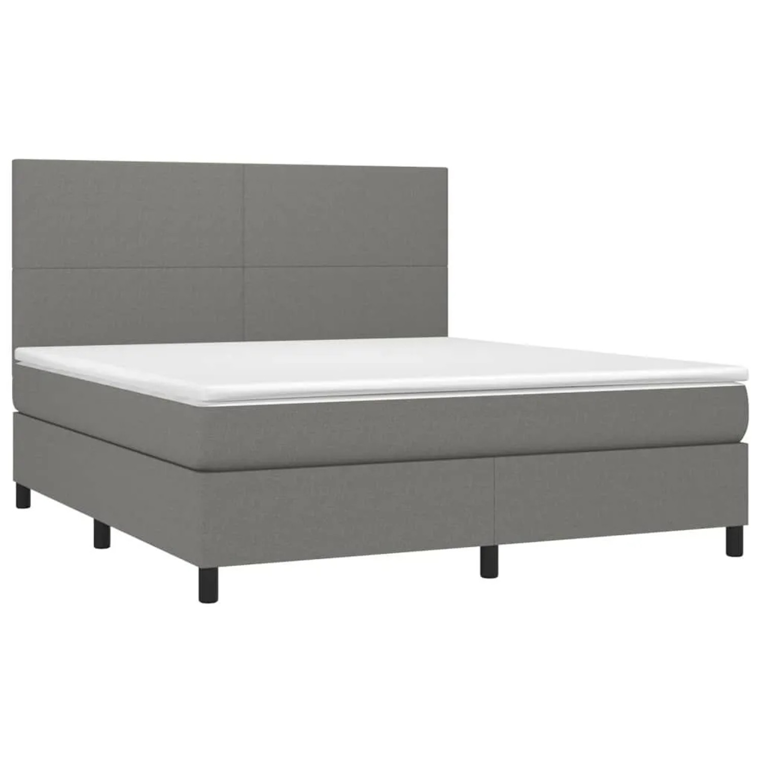 vidaXL Boxspringbett mit Matratze & LED Dunkelgrau 160x200 cm Stoff 3134726 günstig online kaufen
