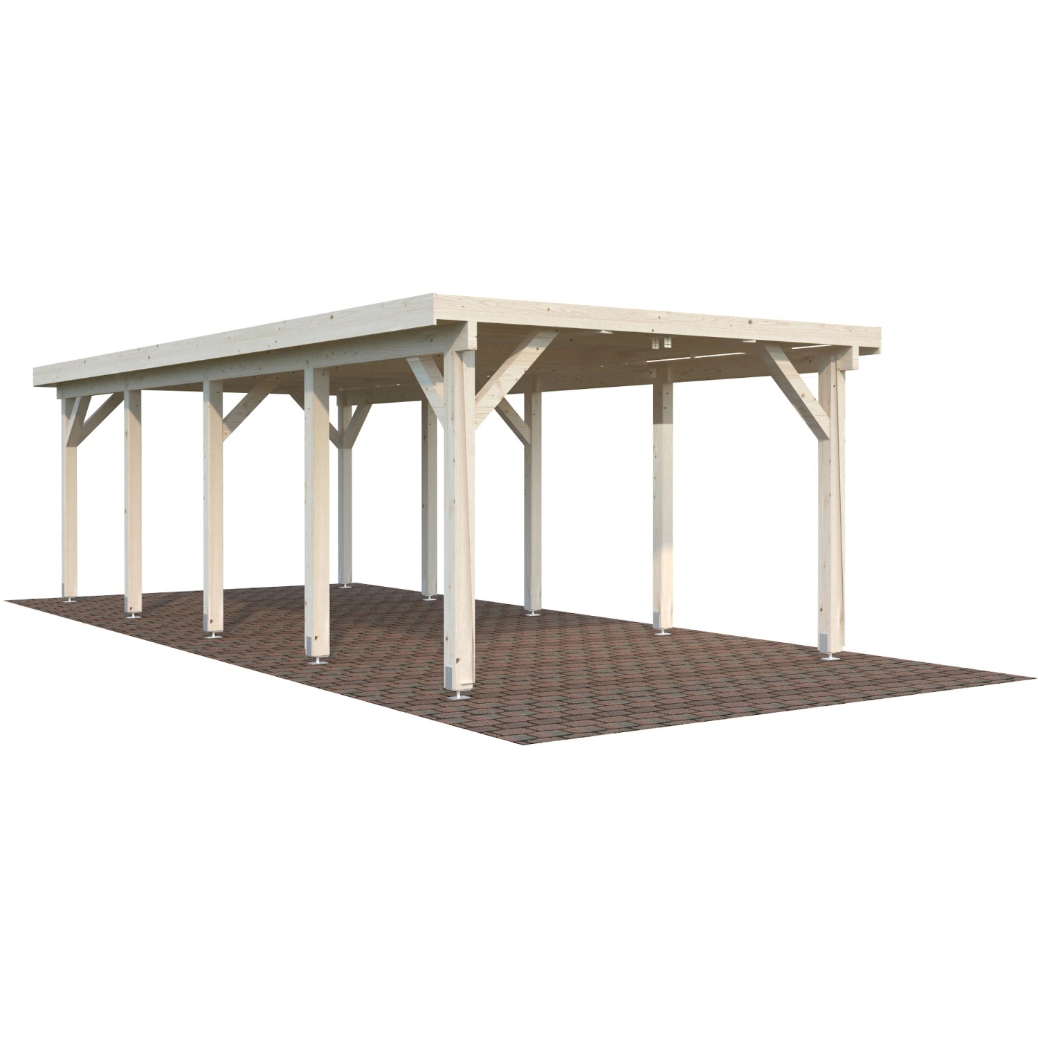 Palmako Einzelcarport Karl Klar tauchgrundiert 360 cm x 762 cm