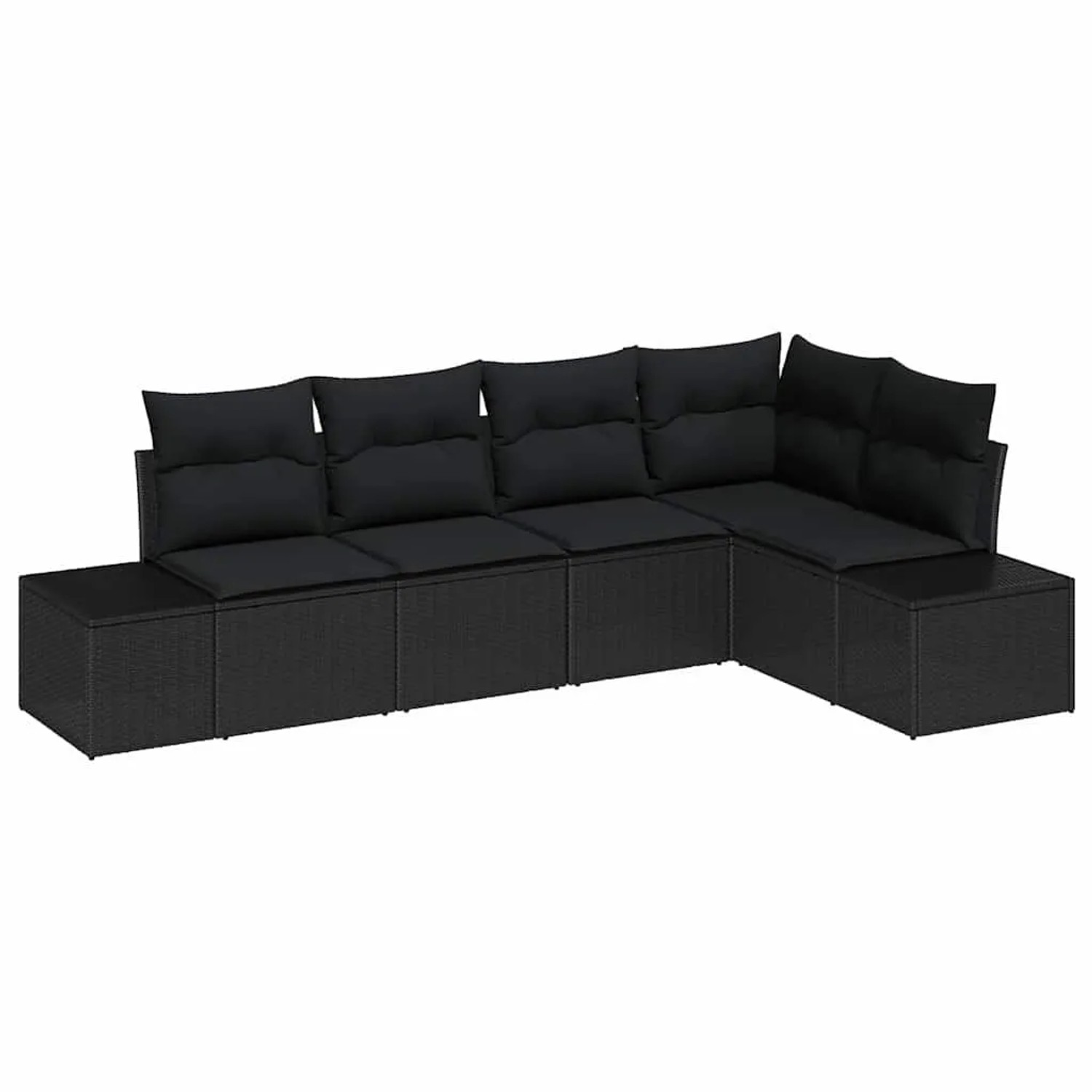 vidaXL Gartensofa-Set mit Speicher 5 Stk Schwarz Poly-Rattan 3355732 günstig online kaufen
