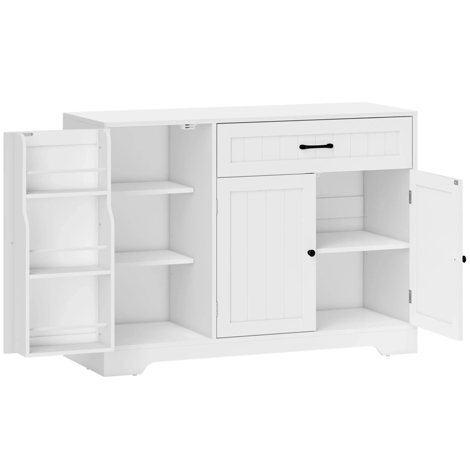 HOMCOM Sideboard Spanplatte MDF 110L x 40B x 80H cm Weiß