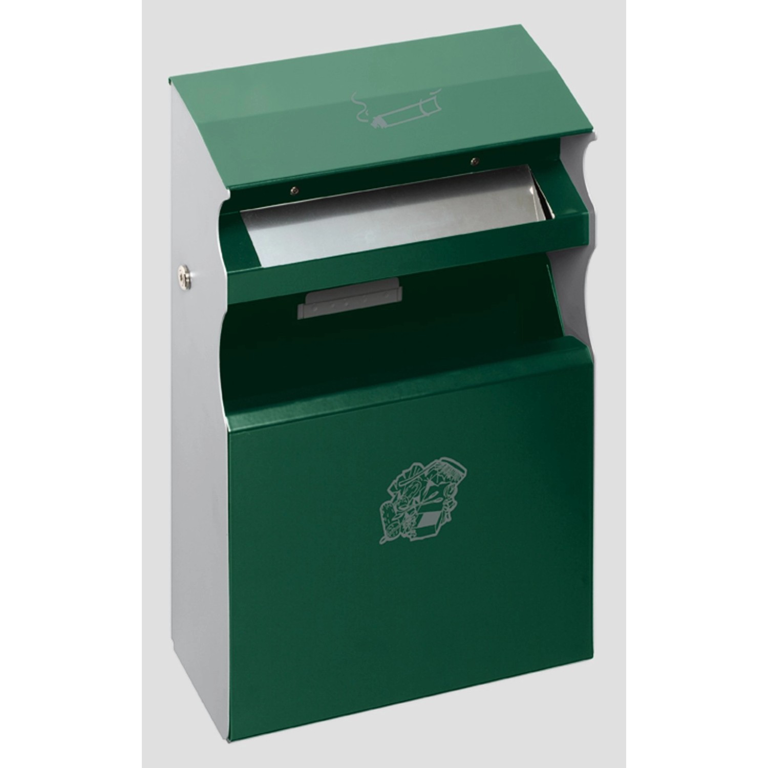 PROREGAL Eckiger Kombiascher Mit Einwurfblende 15 Liter HxBxT 54 x 30 x 14 günstig online kaufen