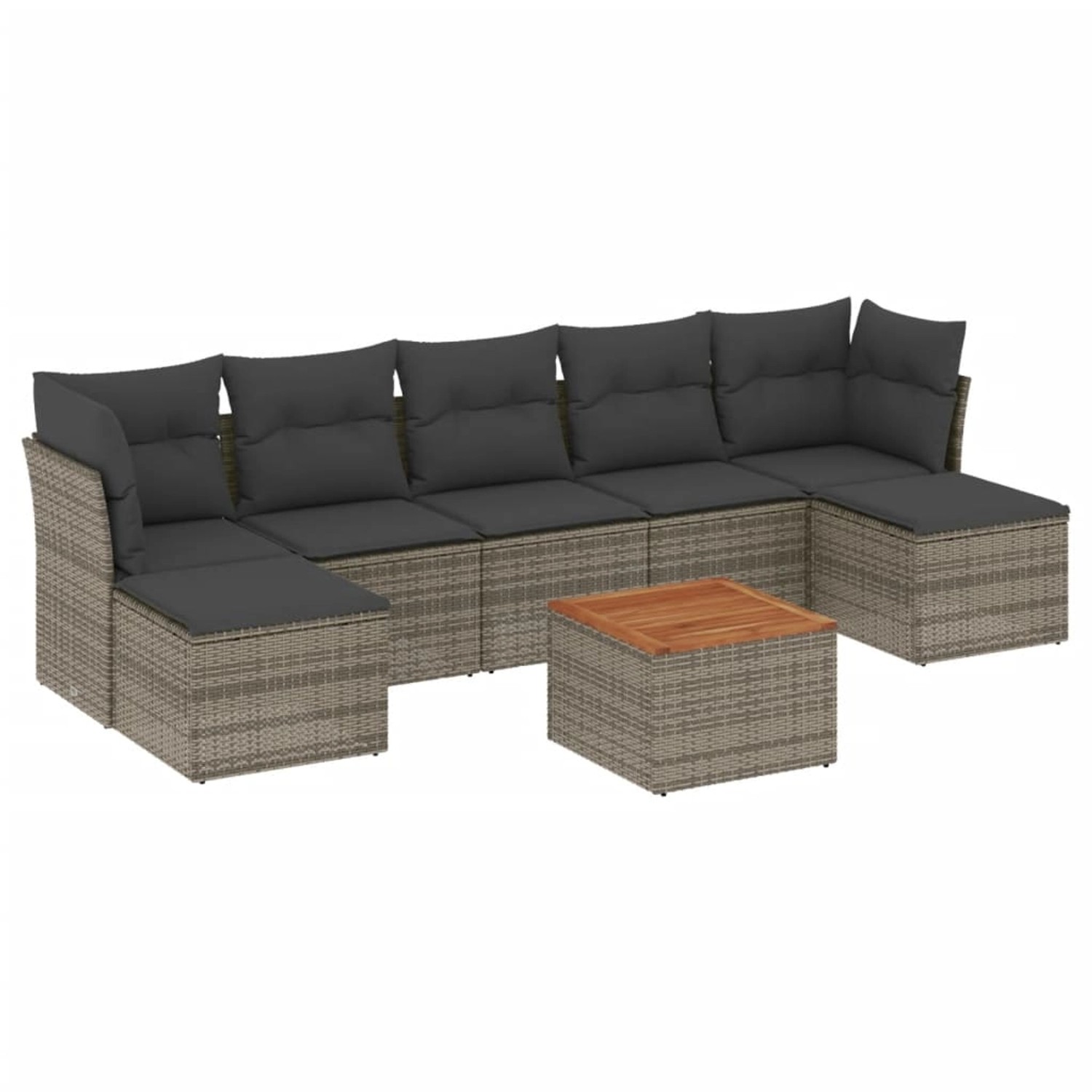 vidaXL 8-Tlg Garten-Sofagarnitur mit Kissen Grau Poly Rattan 3256109 günstig online kaufen