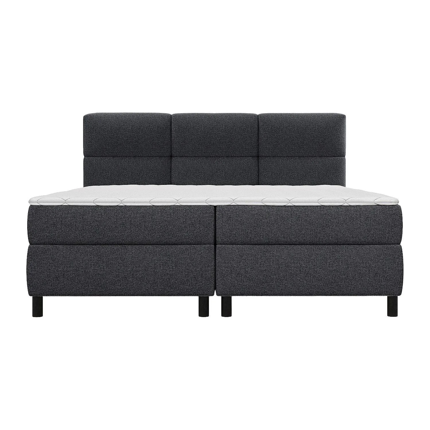 Vente-unique Boxspringbett Lodi Anthrazitgrau 210 cm