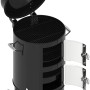 El Fuego Kombigrill Staunton, Vertikalsmoker in Schwarz mit geöffneten Türen und Grillrosten.