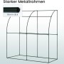 Rahmen des Foliengewächshauses, Stahlrohr grün, Anlehngewächshaus.