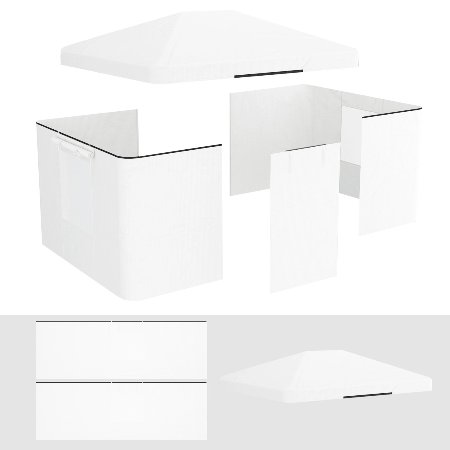 Outsunny Ersatz-Vordach PE Weiß 360L x 300B x 270H cm günstig online kaufen