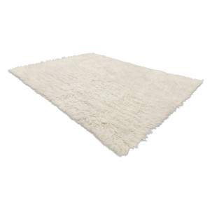 Beiger RugsX Flokati Wollteppich, 70x160 cm. Flauschiger Teppich aus 100% Wolle.