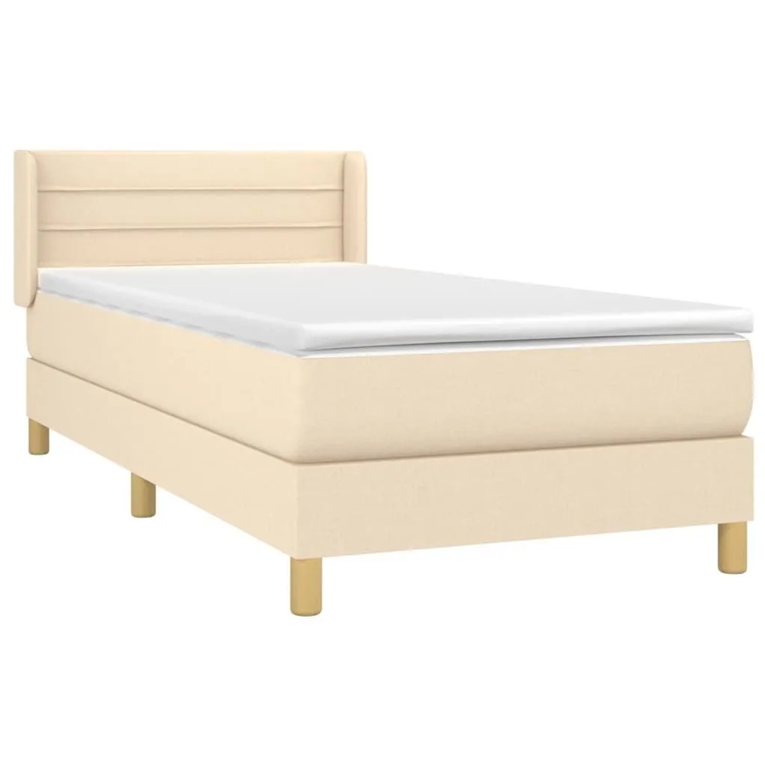 vidaXL Boxspringbett mit Matratze Creme 90x190 cm Stoff 3130318 günstig online kaufen