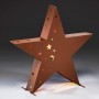 XL Kobolo Kerzenhalter Stern in Rostoptik mit Stern-Ausstanzungen für Teelicht, Weihnachtsdeko.