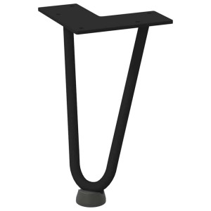 Schwarzes vidaXL Haarnadelbein, 20 cm, aus Stahl für Couchtisch.