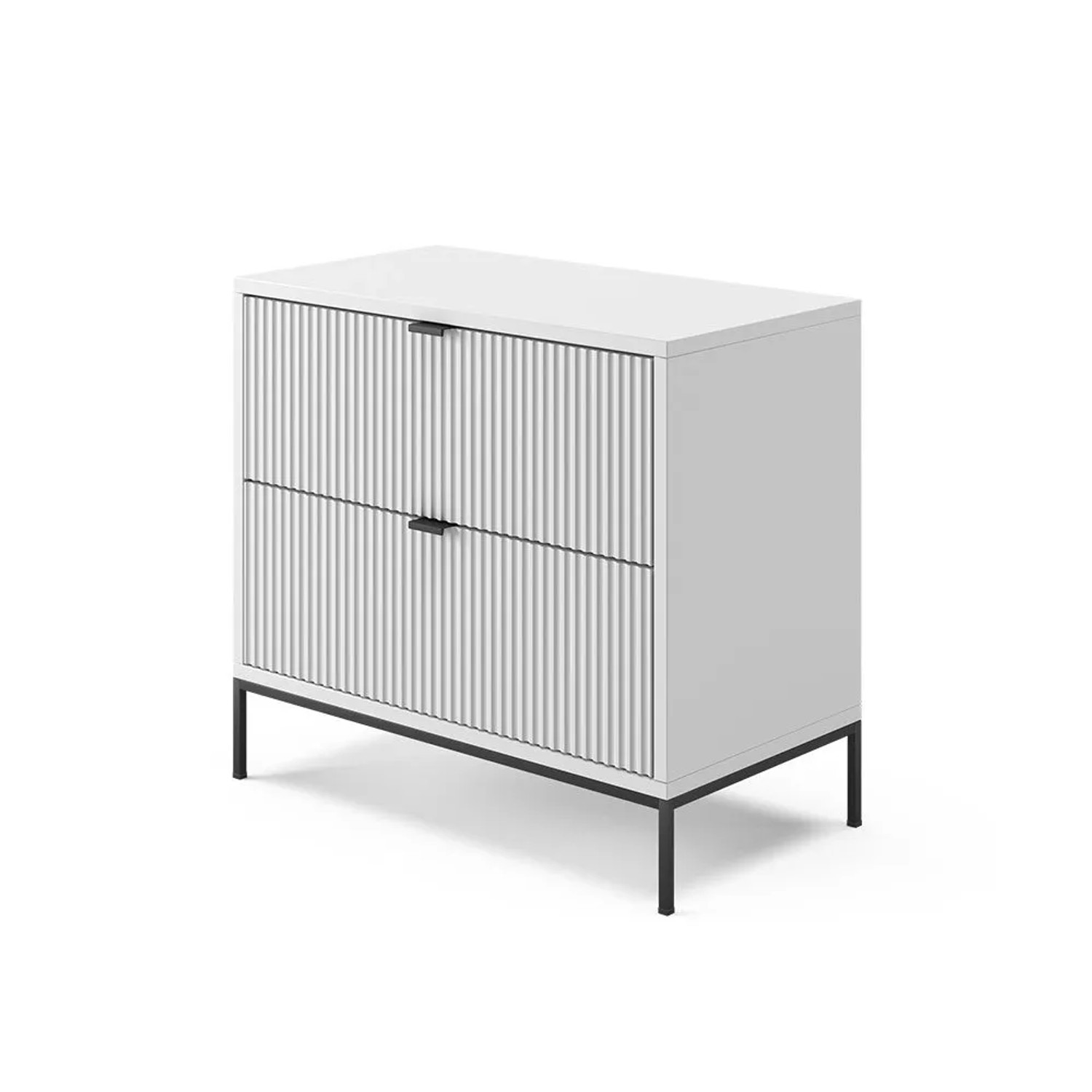 Vicco Nachttisch Eliza Weiß 66 x 60 mit 2 Schubladen