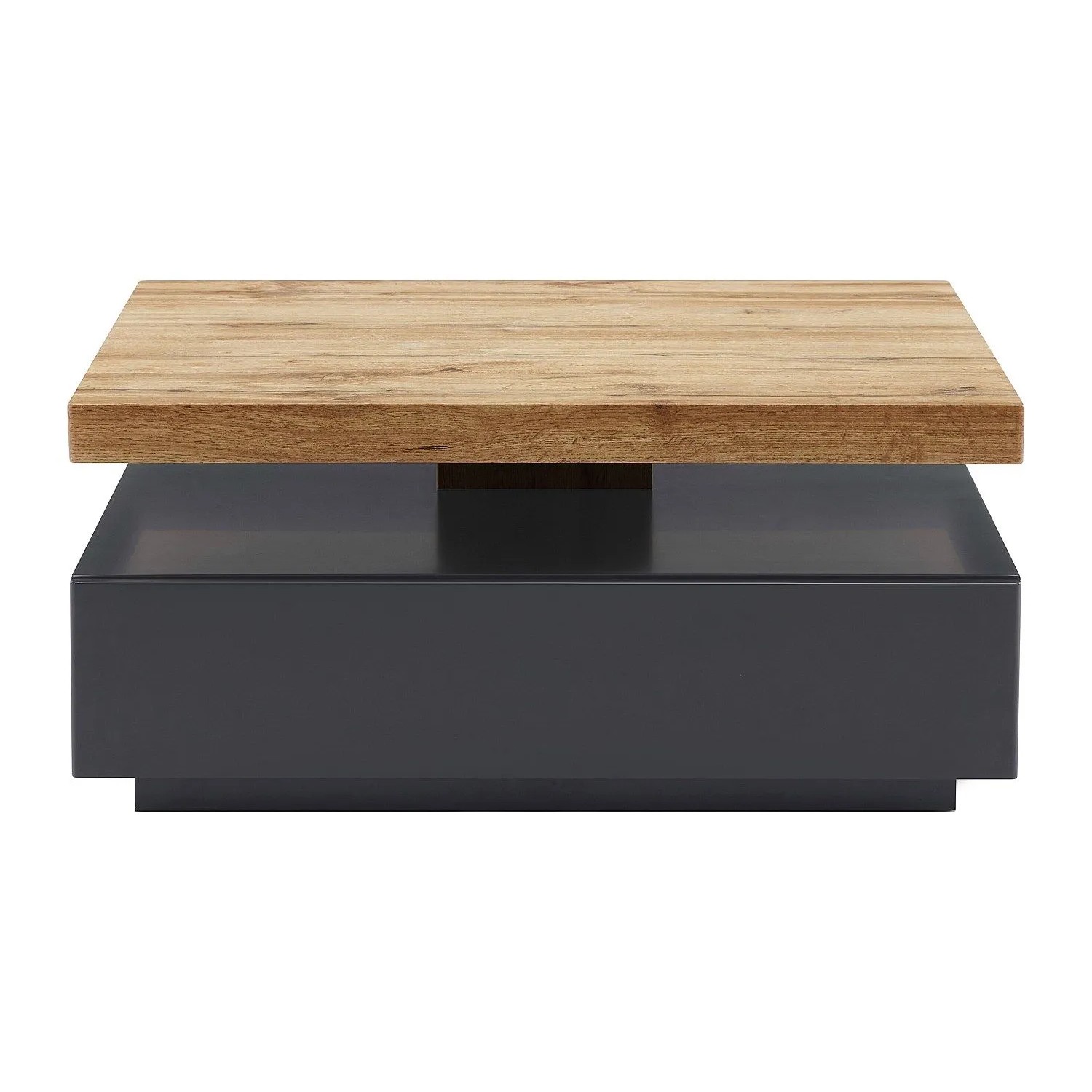 Vente-unique Couchtisch Kyria Anthrazitgrau  Naturfarben Hell 80 cm