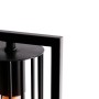 Detailaufnahme der modernen, schwarzen QAZQA Tischlampe Balenco Wazo, Innenleuchte mit Käfigdesign.