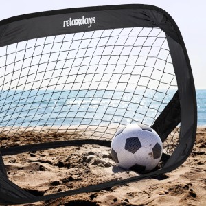 Relaxdays Fußballtore Pop Up 2er Set Polyester Schwarz Klappbar 77 cm x 122 cm x 83 cm 760 g