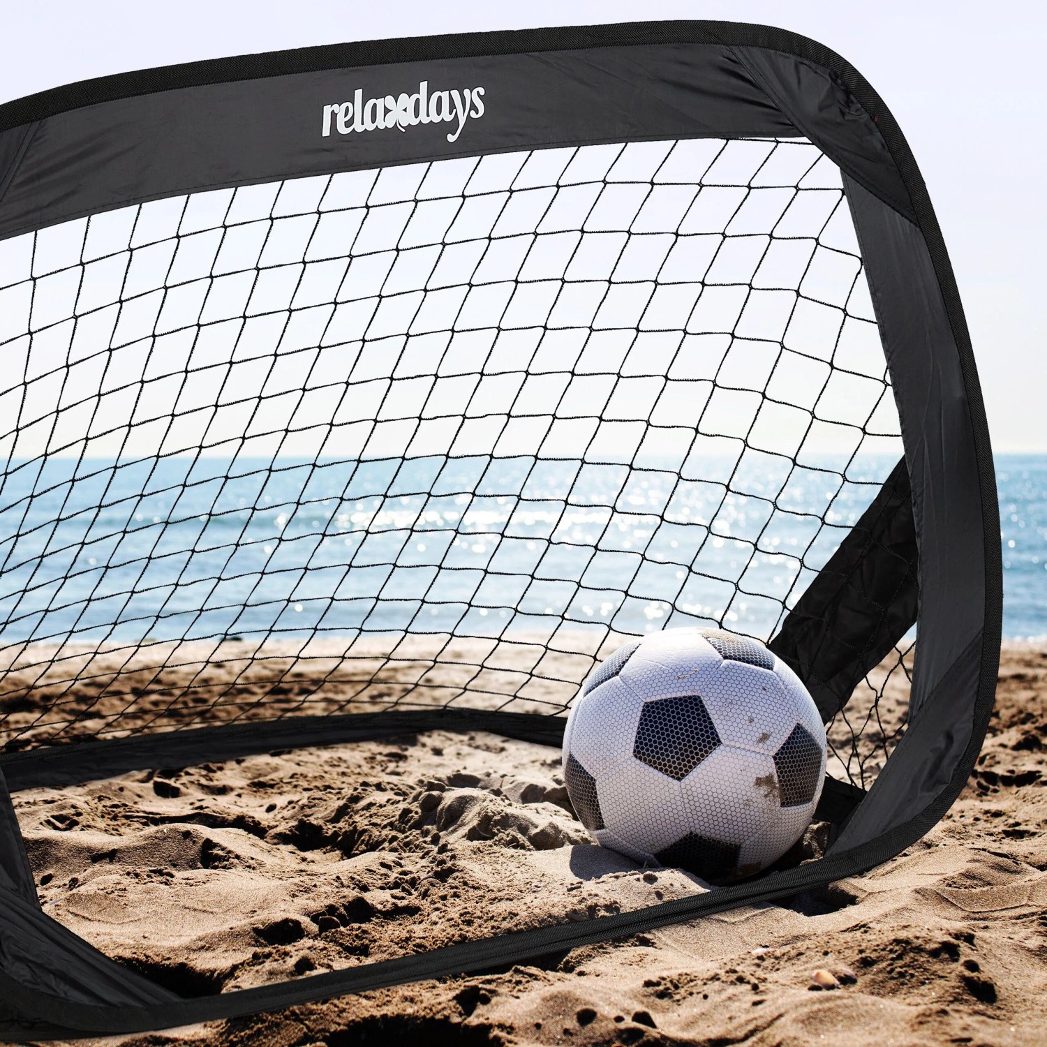 Relaxdays Fußballtore Pop Up 2er Set Polyester Schwarz Klappbar 77 cm x 122 cm x 83 cm 760 g_3