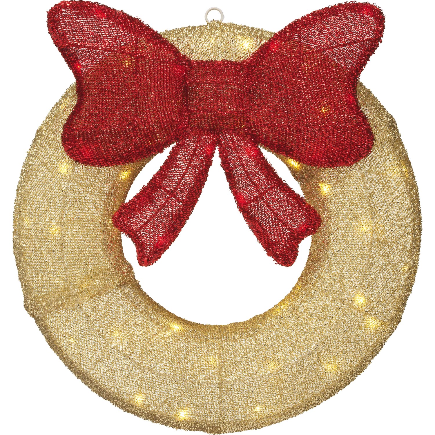 Weihnachtskranz mit Beleuchtung Ø 40 cm x 10 cm Gold-Rot