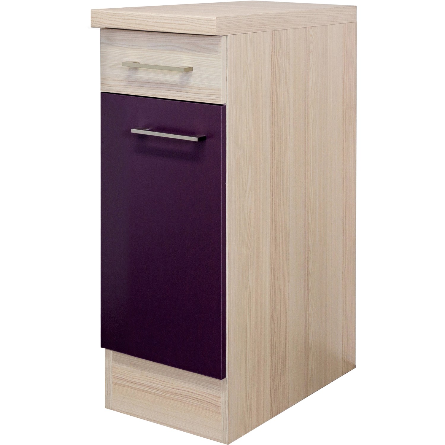 Flex-Well Exclusiv Unterschrank Focus 30 cm Akazie-Aubergine-Akazie