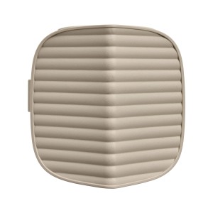 Elho Vogelfutterhaus Cosy, 18 cm, beige-weiß, gerippte Oberfläche.