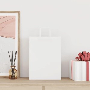 vidaXL Papiertragetaschen 250 Stk mit Henkeln Weiß 26x12x35 cm 4101842
