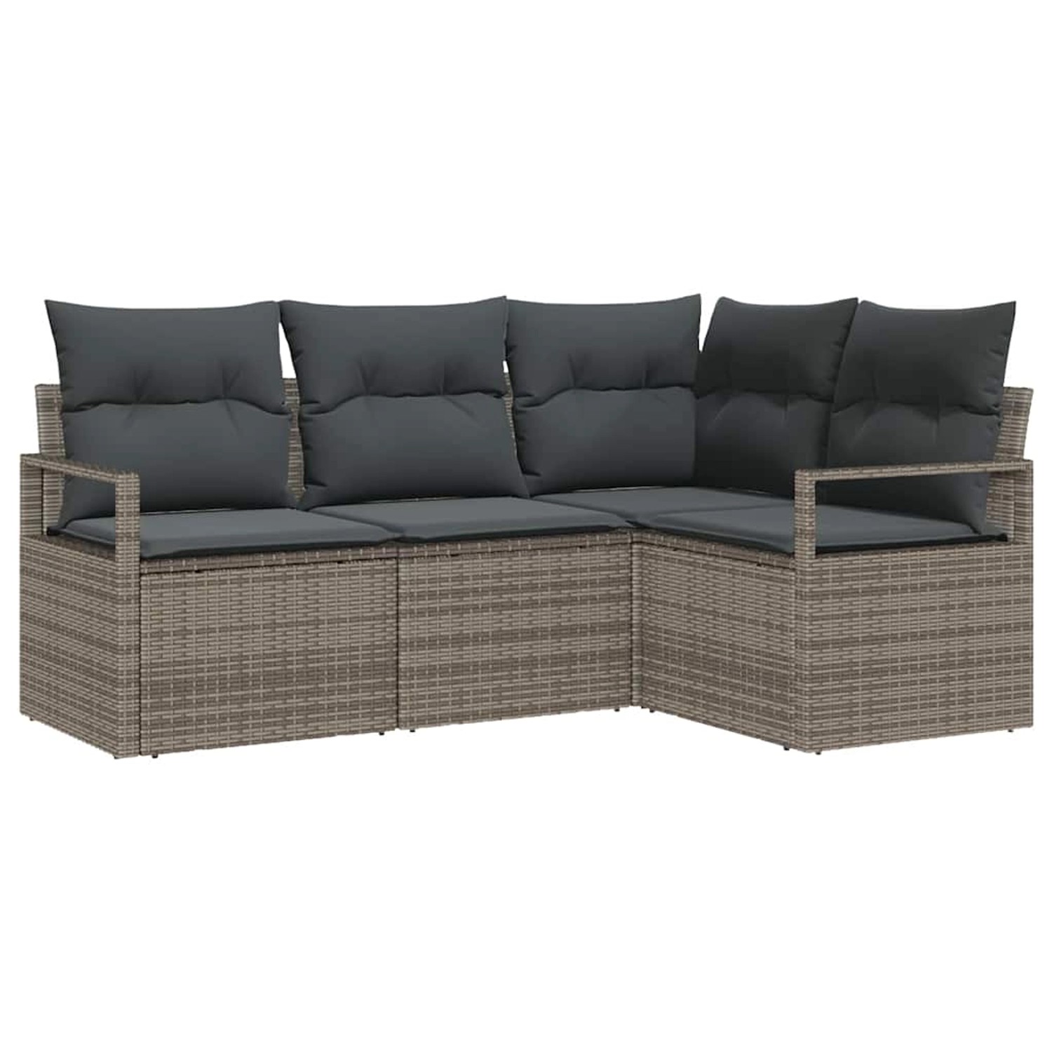 vidaXL Garten-Sofa-Set 4-Tlg Grau Poly Rattan 3346359 günstig online kaufen