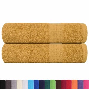 vidaXL Duschtücher 2 Stk Golden 70x140 cm 360 g/m² 100% Baumwolle 136809