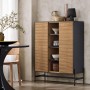 SoBuy Sideboard Küchenschrank Buffet mit 4 Fächern Braun-Schwarz 92x119x40cm HFSB04-SCH_5
