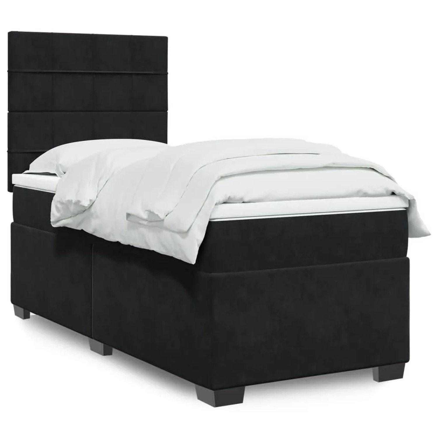 vidaXL Boxspringbett mit Matratze Schwarz 90x200 cm Samt 3293112 günstig online kaufen
