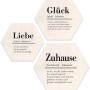 Pro Art Bildkacheln Cut-Out Set: Zuhause, Glück, Liebe als Deko für die Wand, 50x50cm.