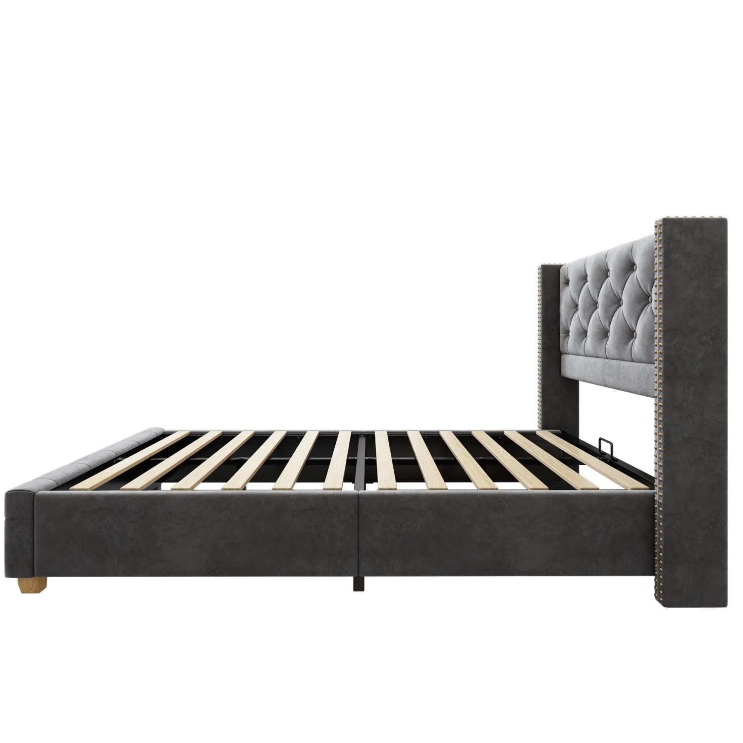 okwish Polsterbett 90×200 Einzelbett Knopfpolsterung ohne Matratze