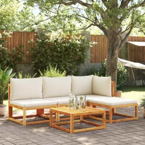 vidaXL Gartensofa ohne Armlehnen mit Kissen Holz Akazie & Seil 4008165