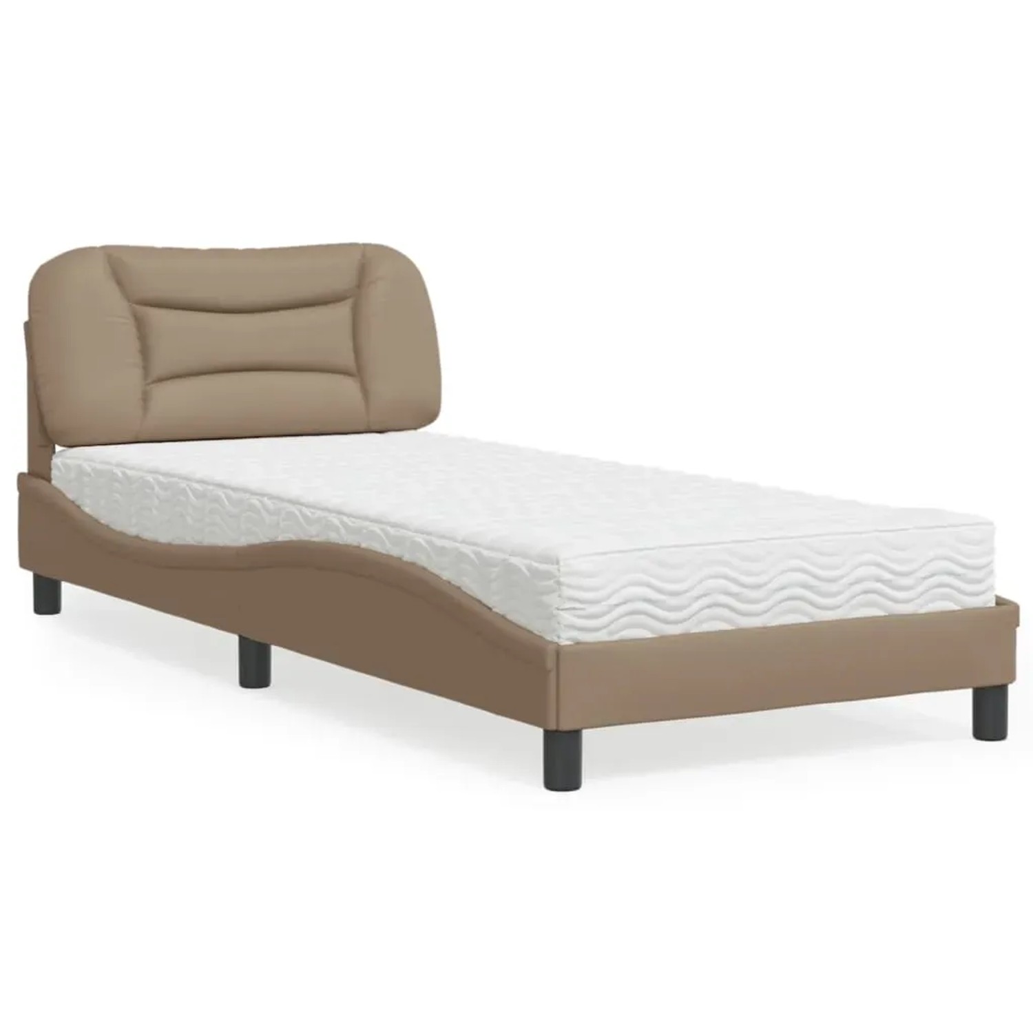 vidaXL Bett mit Matratze Cappuccino-Braun 80x200 cm Kunstleder Modell 12009527