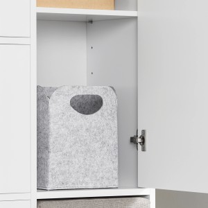 Detailaufnahme: Weißer SoBuy Schuhkipper mit Filzkorb im offenen Fach.