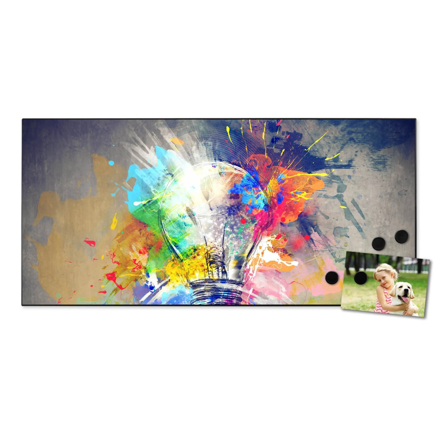 Banjado Glas Magnettafel 70x70 Cm – Beschreibbar, Mit 4 Magneten, Als Pinnwand Oder Wandbild, Tiefschwarz