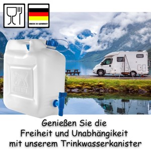 BigDean 2X Wasserkanister 12l Trinkwasserbehälter Trinkwasserkanister Mit Hahn Lebensmittelecht Geeignet Für 10 12 Liter 20 Plus 70 Grad Celsius