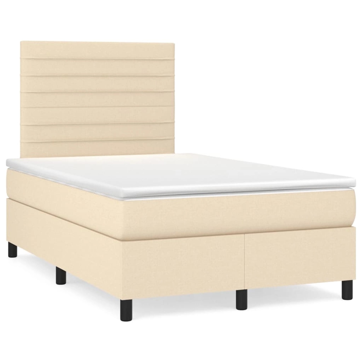vidaXL Boxspringbett mit Matratze Creme 120x200 cm Stoff 3141846 günstig online kaufen