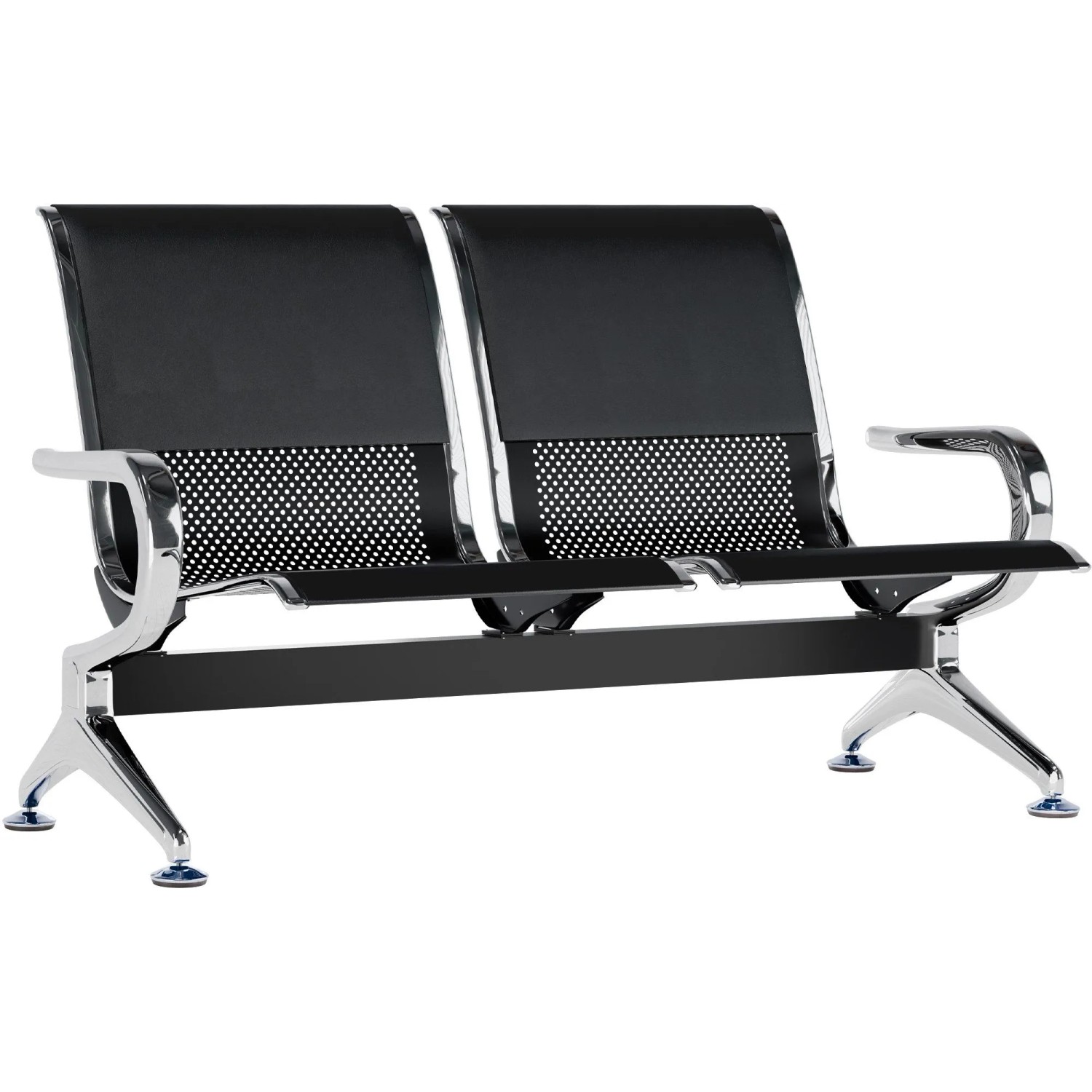 CLP Wartebank Airport Kunstleder schwarz/schwarz/2-Sitzer