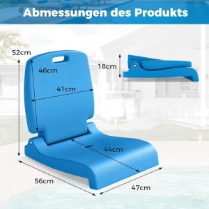 Costway Klappbarer Klappsitz für Pool mit Griff & Rückenstütze Weiß