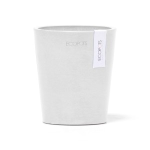 Ecopots Pflanztopf Morinda, weiß, 11x12,4cm, geeignet für Orchideen und Kräuter, für Innen- und Außenbereich.