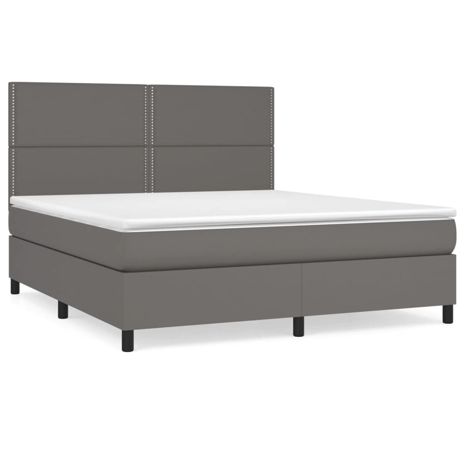 vidaXL Boxspringbett mit Matratze Grau 160x200 cm Kunstleder1466168 günstig online kaufen