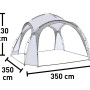 Eventzelt Eldora, hellgrau, 3,5x3,5x2,3m. Pavillon mit UV-Schutz und Mesh-Seitenwänden.