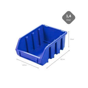 Blaue PROREGAL Sichtlagerbox (10er Set) aus Polypropylen, 7,5x11,6x16,1 cm, für Aufbewahrungssysteme.