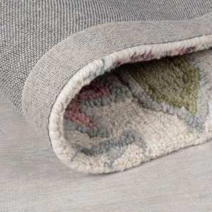Flair Rugs Tania Floral Wollteppich, mehrfarbig, mit Aquarell-Blumenmuster und sichtbarer Rückseite. Handgetuftet aus 100% Wolle.