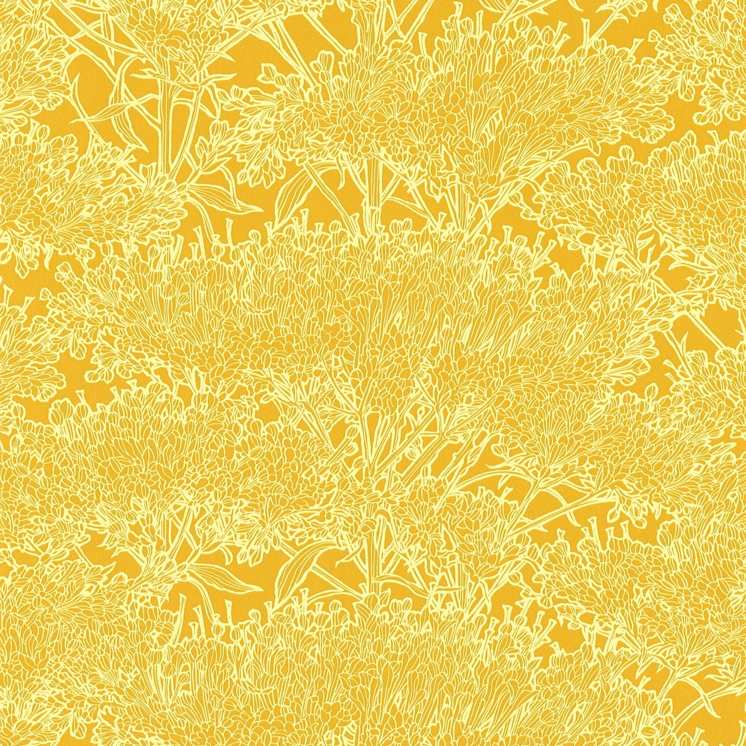 PROFHOME 369723-GU Natur Tapete Floral Matt Gelb 0,53 m x 10,05 m 5,33 m2 G günstig online kaufen