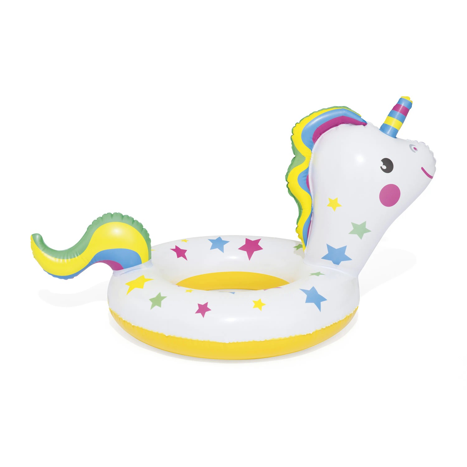 Bestway Schwimmring im Tierdesign: Einhorn mit bunten Sternen. Ideal für Badespaß im Pool.