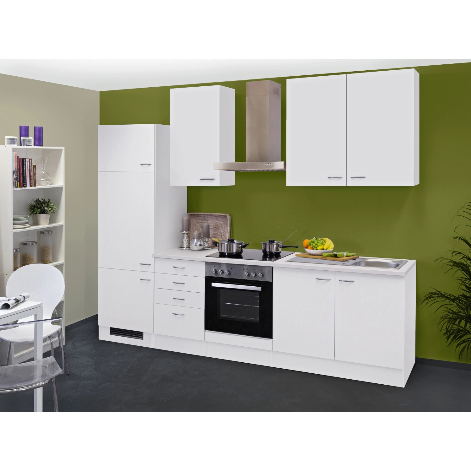 Flex-Well Classic Küchenzeile/Küchenblock Wito 270 cm Weiß