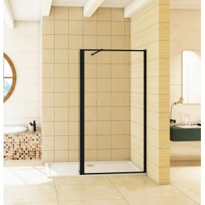 Duschparadies Walk In Dusche 120cm Mit 30cm Flipper 8mm Nano Glas Seitenwand Duschwand Schwarzrahmen