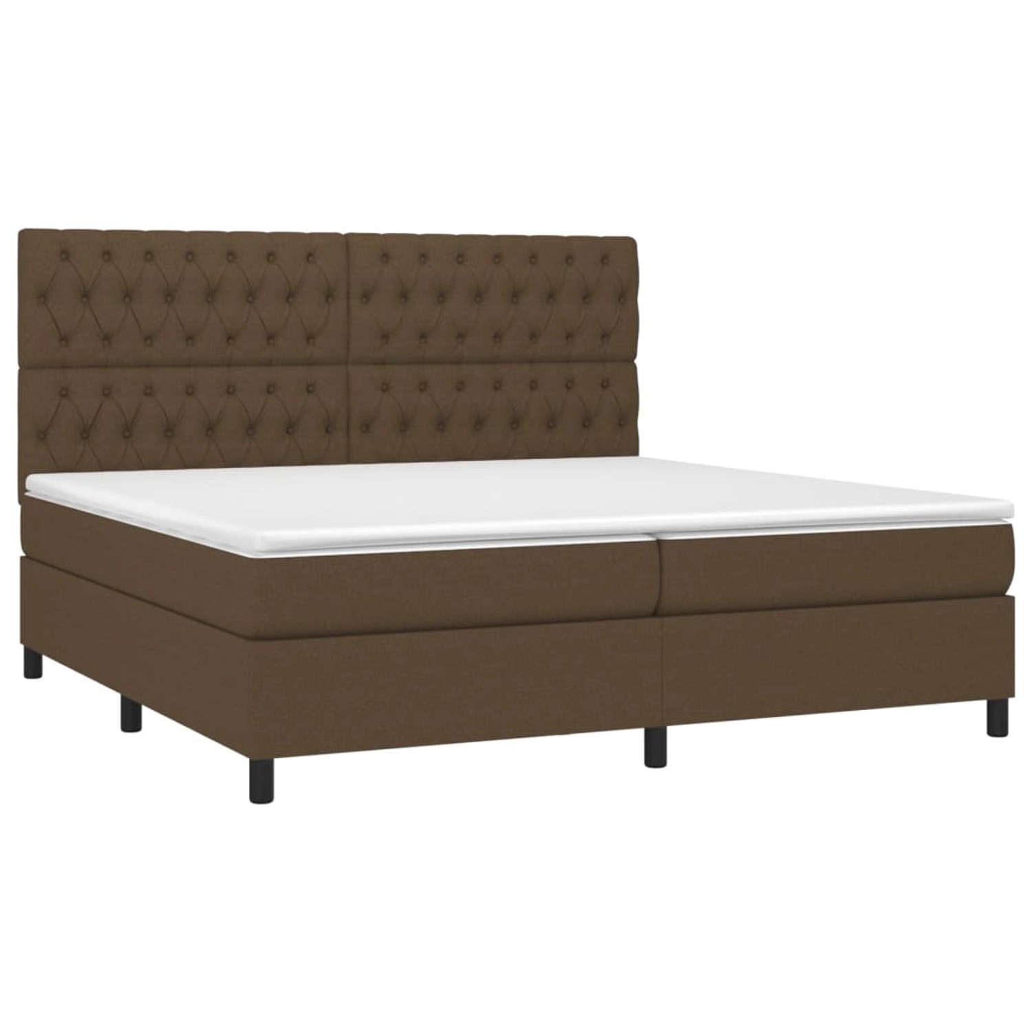 vidaXL Boxspringbett mit Matratze & LED Dunkelbraun 200x200 cm Stoff 313514 günstig online kaufen