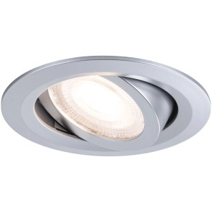 Paulmann LED Einbaustrahler Chrom, dimmbar. Runder, schwenkbarer LED-Spot mit warmweißem Licht.