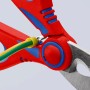 Knipex Elektrikerschere 160mm schneidet Kabel. Rot-blaue Griffe, Stahlklingen.